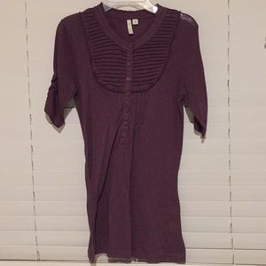 Purple button down with half sleeves